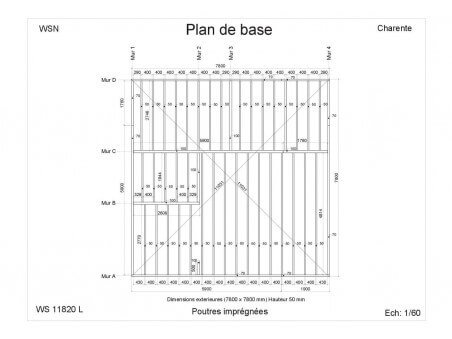 Chalet en bois Charente 64m2 WS11820 par WSN