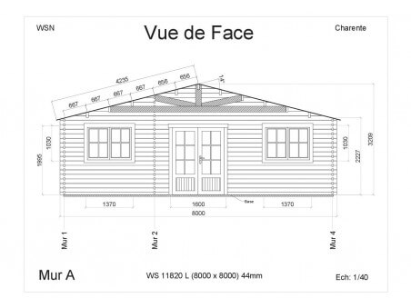 Chalet en bois Charente 64m2 WS11820 par WSN