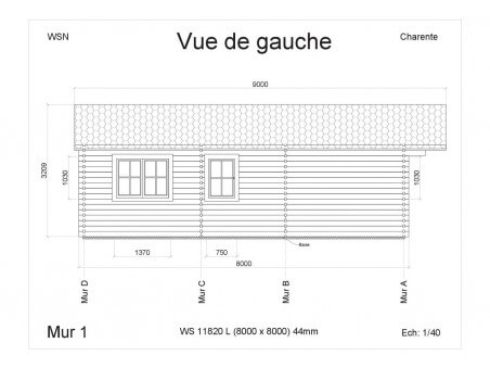 Chalet en bois Charente 64m2 WS11820 par WSN