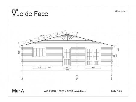 Chalet en bois Charente 90m2 WS11830 par WSN