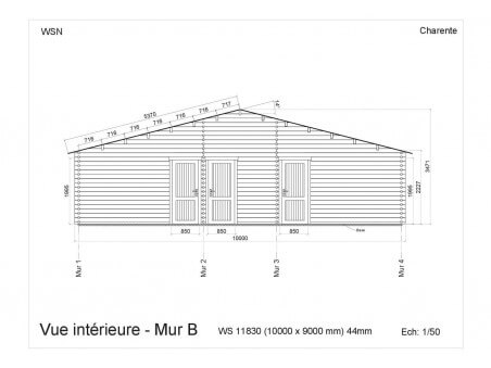 Chalet en bois Charente 90m2 WS11830 par WSN