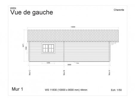 Chalet en bois Charente 90m2 WS11830 par WSN
