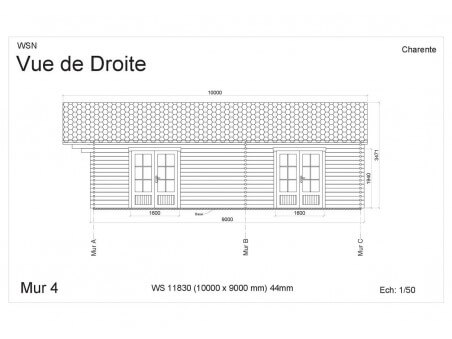 Chalet en bois Charente 90m2 WS11830 par WSN