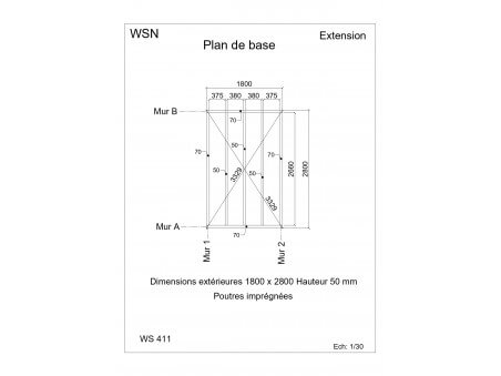 Extension en bois 6m² WS411 par WSN