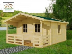 Abri en bois LORRAINE 13,64m²Dim.  (3100X4400+1500-44mm)