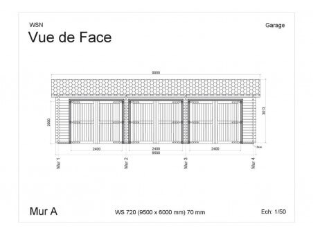Garage 57m² (9500X6000-70mm) | WSN