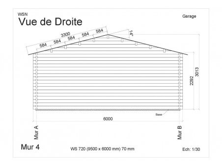 Garage 57m² (9500X6000-70mm) | WSN