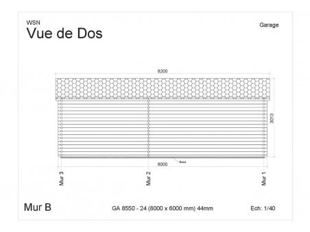Garage 48m² Dim. 8000x6000-44mm  passage 2400 | WSN