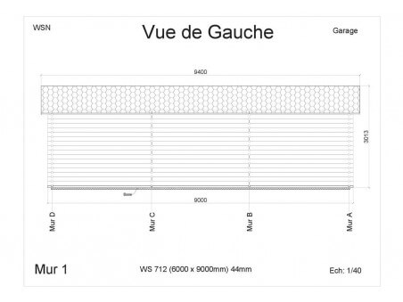 Garage en bois 54m² 3 portes WS 712 | WSN