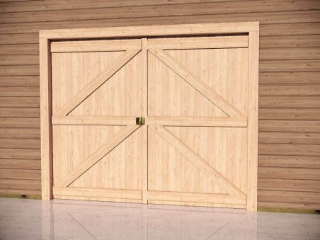 Porte de garage en bois (L2400 x H2000) | WSN