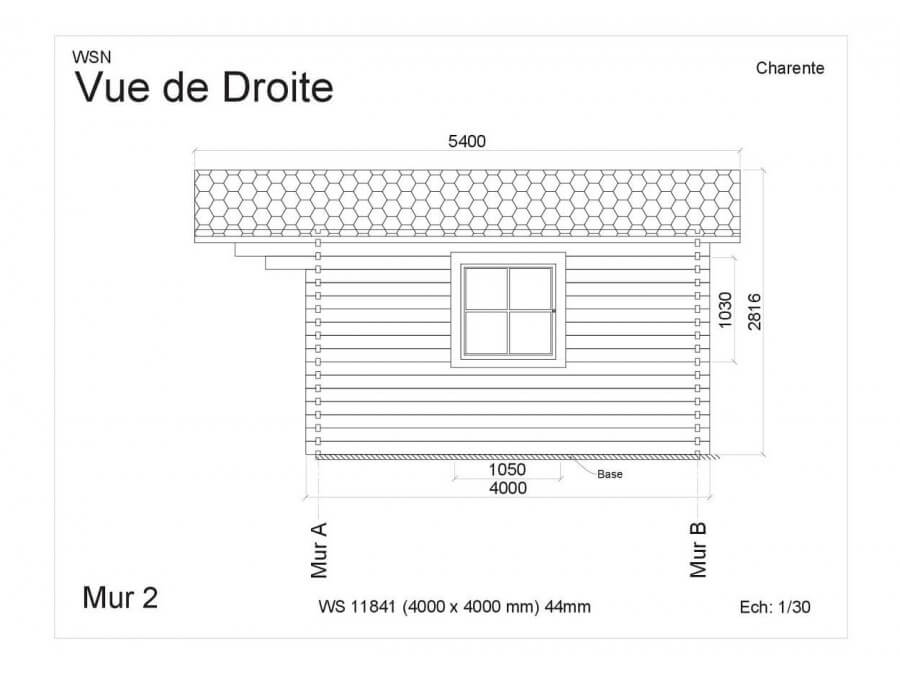 Chalet de jardin bois JULIA 16m2 - 44mm