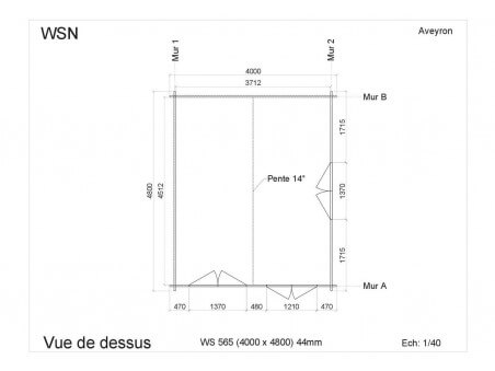 Abri en bois AVEYRON 19.2 m² WS565 par WSN