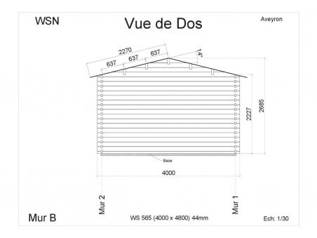 Abri en bois AVEYRON 19.2 m² WS565 par WSN