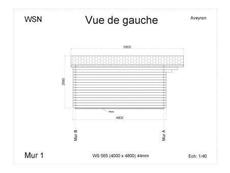 Abri en bois AVEYRON 19.2 m² WS565 par WSN