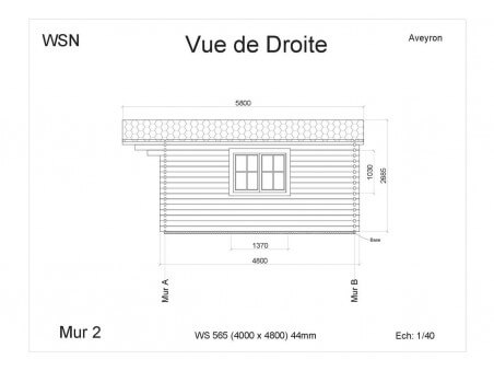 Abri en bois AVEYRON 19.2 m² WS565 par WSN