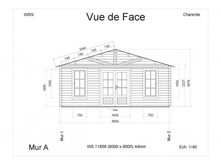 Bungalow en bois CHARENTE WS11858 par WSN