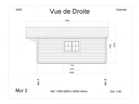 Bungalow en bois CHARENTE WS11858 par WSN