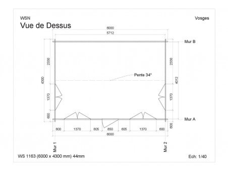 Bungalow en bois VOSGES WS1163 par WSN