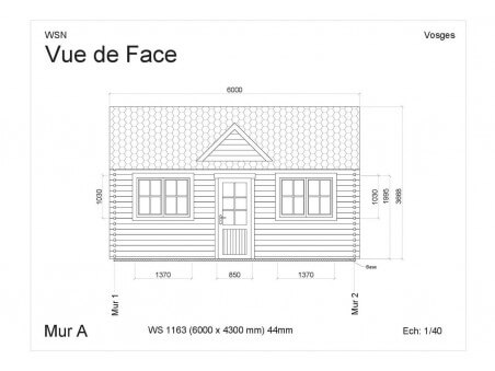 Bungalow en bois VOSGES WS1163 par WSN