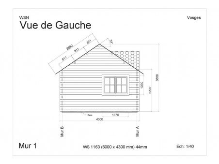 Bungalow en bois VOSGES WS1163 par WSN