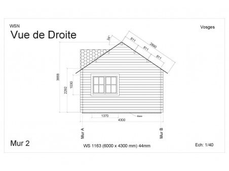 Bungalow en bois VOSGES WS1163 par WSN