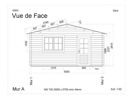 Bungalow en bois GERS WS730 par WSN