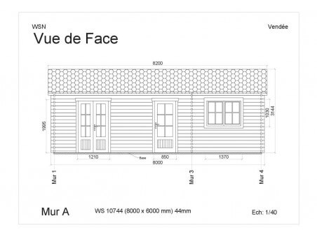 Chalet en bois Vendée 48m2 WS10744 par WSN