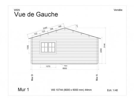 Chalet en bois Vendée 48m2 WS10744 par WSN