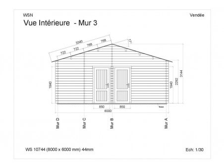 Chalet en bois Vendée 48m2 WS10744 par WSN