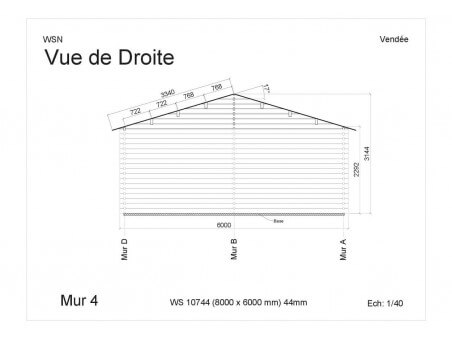 Chalet en bois Vendée 48m2 WS10744 par WSN