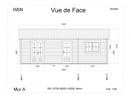 Chalet en bois VENDEE 48m2 WS10754 par WSN