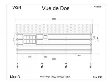 Chalet en bois VENDEE 48m2 WS10754 par WSN