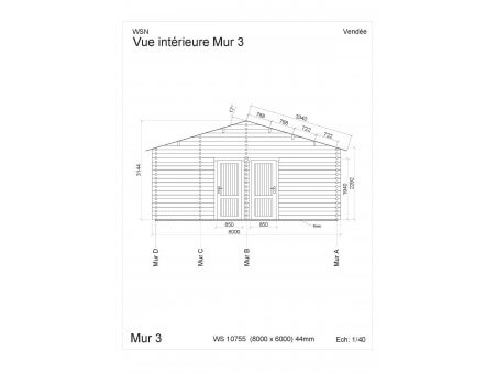 Chalet en bois VENDEE 48m2 WS10755 par WSN