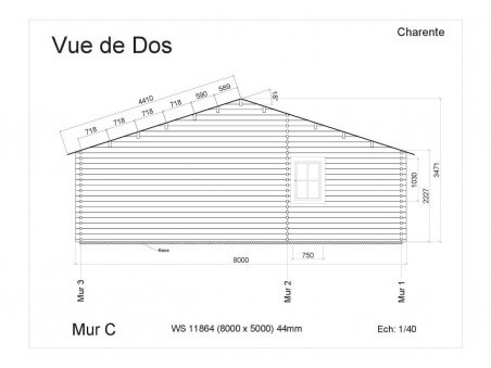 Chalet en bois CHARENTE 40m2 WS11864 par WSN