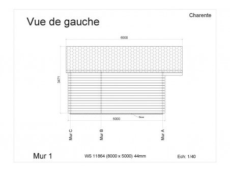 Chalet en bois CHARENTE 40m2 WS11864 par WSN