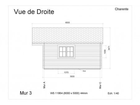 Chalet en bois CHARENTE 40m2 WS11864 par WSN