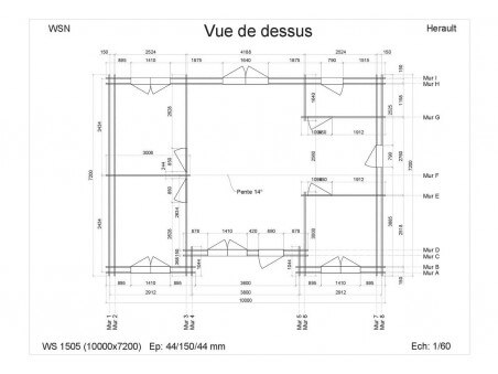 Chalet en bois HERAULT 72m2 WS1505 par WSN