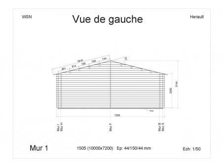 Chalet en bois HERAULT 72m2 WS1505 par WSN