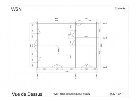 Chalet en bois Charente 48m2 WS11868 par WSN