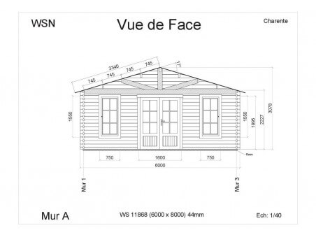 Chalet en bois Charente 48m2 WS11868 par WSN