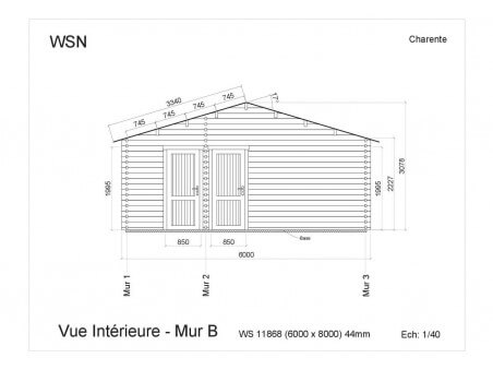 Chalet en bois Charente 48m2 WS11868 par WSN