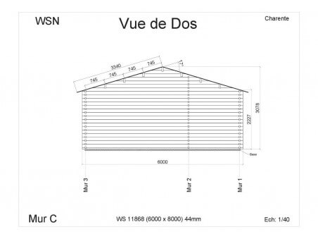 Chalet en bois Charente 48m2 WS11868 par WSN