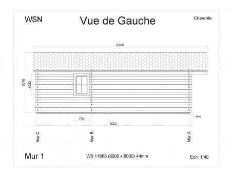Chalet en bois Charente 48m2 WS11868 par WSN