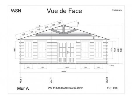 Chalet en bois Charente 48m2 WS11870 par WSN