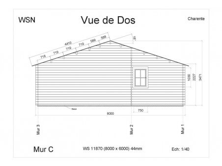 Chalet en bois Charente 48m2 WS11870 par WSN