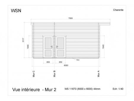 Chalet en bois Charente 48m2 WS11870 par WSN