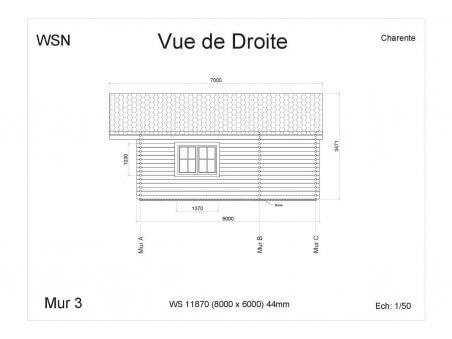 Chalet en bois Charente 48m2 WS11870 par WSN