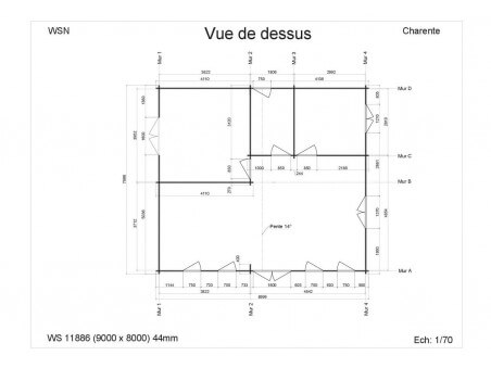 Chalet en bois Charente 72m2 WS11886 par WSN