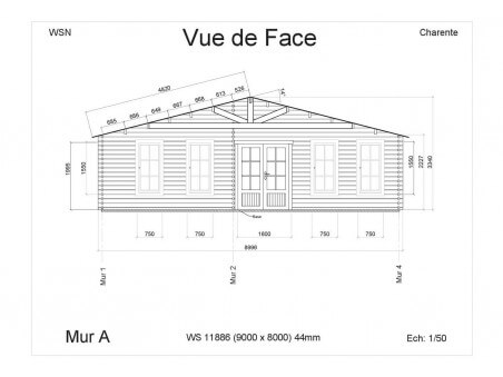 Chalet en bois Charente 72m2 WS11886 par WSN