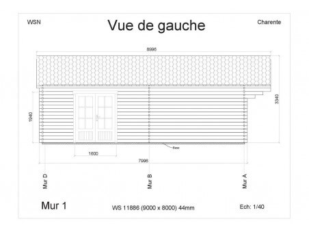 Chalet en bois Charente 72m2 WS11886 par WSN